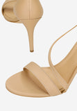 Wojas Beige Leather Ankle Strap High Heels Sandals | 7618854