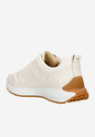 Wojas Beige Embossed Leather Sneakers | 4632954