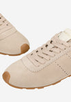 Wojas Beige Velour Leather Sneakers | 4633964