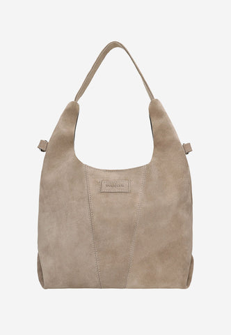 Wojas Beige Velour Leather Tote Bag | 8044664