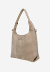 Wojas Beige Velour Leather Tote Bag | 8044664