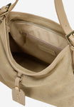 Wojas Beige Velour Leather Crossbody Bag | 8045774