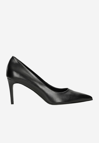 Wojas Black Leather High Heels | 3517451