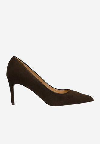 Wojas Chocolate Brown Velour Leather High Heels | 3517462