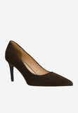Wojas Chocolate Brown Velour Leather High Heels | 3517462