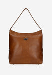 Wojas Brown Leather Tote Bag with Silver Logo | 8017653