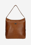 Wojas Brown Leather Tote Bag with Silver Logo | 8017653