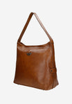 Wojas Brown Leather Tote Bag with Silver Logo | 8017653