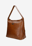 Wojas Brown Leather Tote Bag with Silver Logo | 8017653