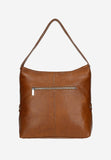 Wojas Brown Leather Tote Bag with Silver Logo | 8017653