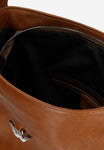 Wojas Brown Leather Tote Bag with Silver Logo | 8017653
