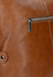 Wojas Brown Leather Tote Bag with Silver Logo | 8017653