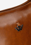 Wojas Brown Leather Tote Bag with Silver Logo | 8017653