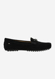 Wojas Black Velour Leather Loafers with Crystal Decoration | 4632861