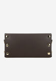 Wojas Dark Brown Leather Crossbody Bag with Golden Logo | 8034152