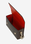 Wojas Dark Brown Leather Crossbody Bag with Golden Logo | 8034152
