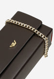 Wojas Dark Brown Leather Crossbody Bag with Golden Logo | 8034152