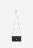 Wojas Black Leather Crossbody Bag with Golden Logo | 8034151