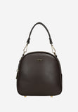 Wojas Dark Brown Leather Crossbody Bag with Golden Logo | 8043152
