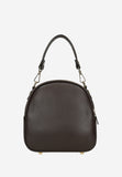 Wojas Dark Brown Leather Crossbody Bag with Golden Logo | 8043152