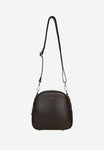 Wojas Dark Brown Leather Crossbody Bag with Golden Logo | 8043152