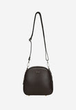 Wojas Dark Brown Leather Crossbody Bag with Golden Logo | 8043152