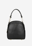 Wojas Black Leather Crossbody Bag with Golden Logo | 8043151