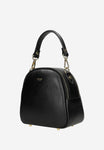 Wojas Black Leather Crossbody Bag with Golden Logo | 8043151