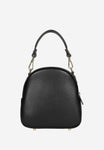 Wojas Black Leather Crossbody Bag with Golden Logo | 8043151