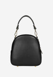 Wojas Black Leather Crossbody Bag with Golden Logo | 8043151