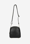 Wojas Black Leather Crossbody Bag with Golden Logo | 8043151