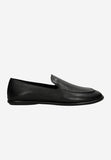 Wojas Black Leather Loafers with Logo | 4637351
