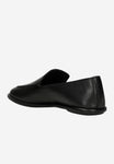 Wojas Black Leather Loafers with Logo | 4637351