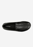 Wojas Black Leather Loafers with Logo | 4637351