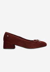 Wojas Burgundy Velour Leather Heels with Bow | 3517566