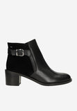 Wojas Black Combined Leather Insulated Ankle Boots with Belt | 5532771