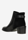 Wojas Black Combined Leather Insulated Ankle Boots with Belt | 5532771