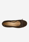 Wojas Dark Brown Velour Leather Heels with Bow | 3517562