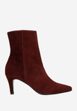 Wojas Burgundy Velour Leather Ankle Boots | 5530366