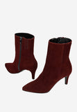 Wojas Burgundy Velour Leather Ankle Boots | 5530366