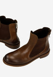 Wojas Brown Insulated Leather Ankle Boots with Zipper | 5536852