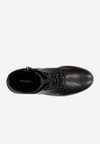 Wojas Black Leather Ankle Boots with Brown Sole | 6415051