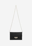 Wojas Black Leather Crossbody Bag with Golden Details | 8038651