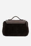 Wojas Dark Brown Leather Crossbody Bag with Golden Lock | 8043872
