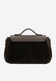 Wojas Dark Brown Leather Crossbody Bag with Golden Lock | 8043872