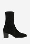 Wojas Black Velour Leather Ankle Boots | 5531881
