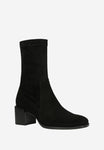Wojas Black Velour Leather Ankle Boots | 5531881