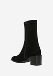 Wojas Black Velour Leather Ankle Boots | 5531881