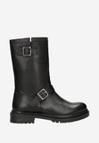 Wojas Black Insulated Leather Biker Boots with Strap | 5531251