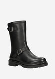 Wojas Black Insulated Leather Biker Boots with Strap | 5531251